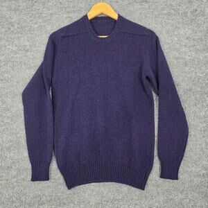 Anderson & Sheppard Sweater Men XS Shetland in Purple Wool Preppy Quiet Luxury